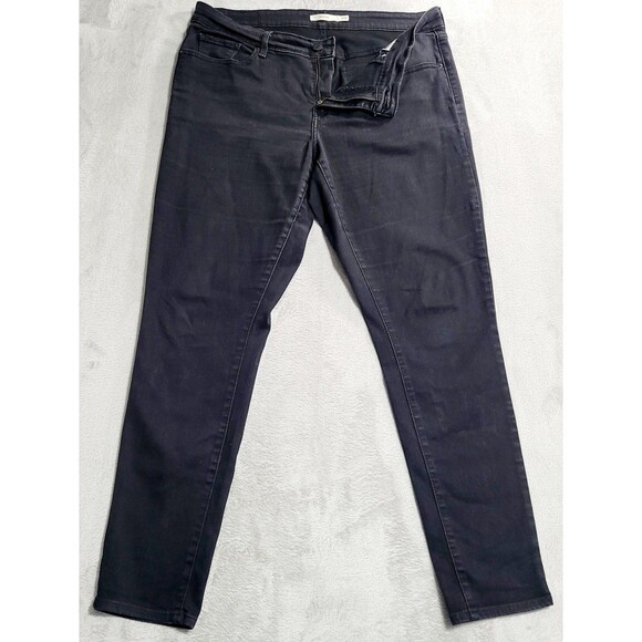 Levi's Denim - Levi's 711 Skinny Jeans Womens 16W Black Dark Wash Mid Rise Stretch Denim